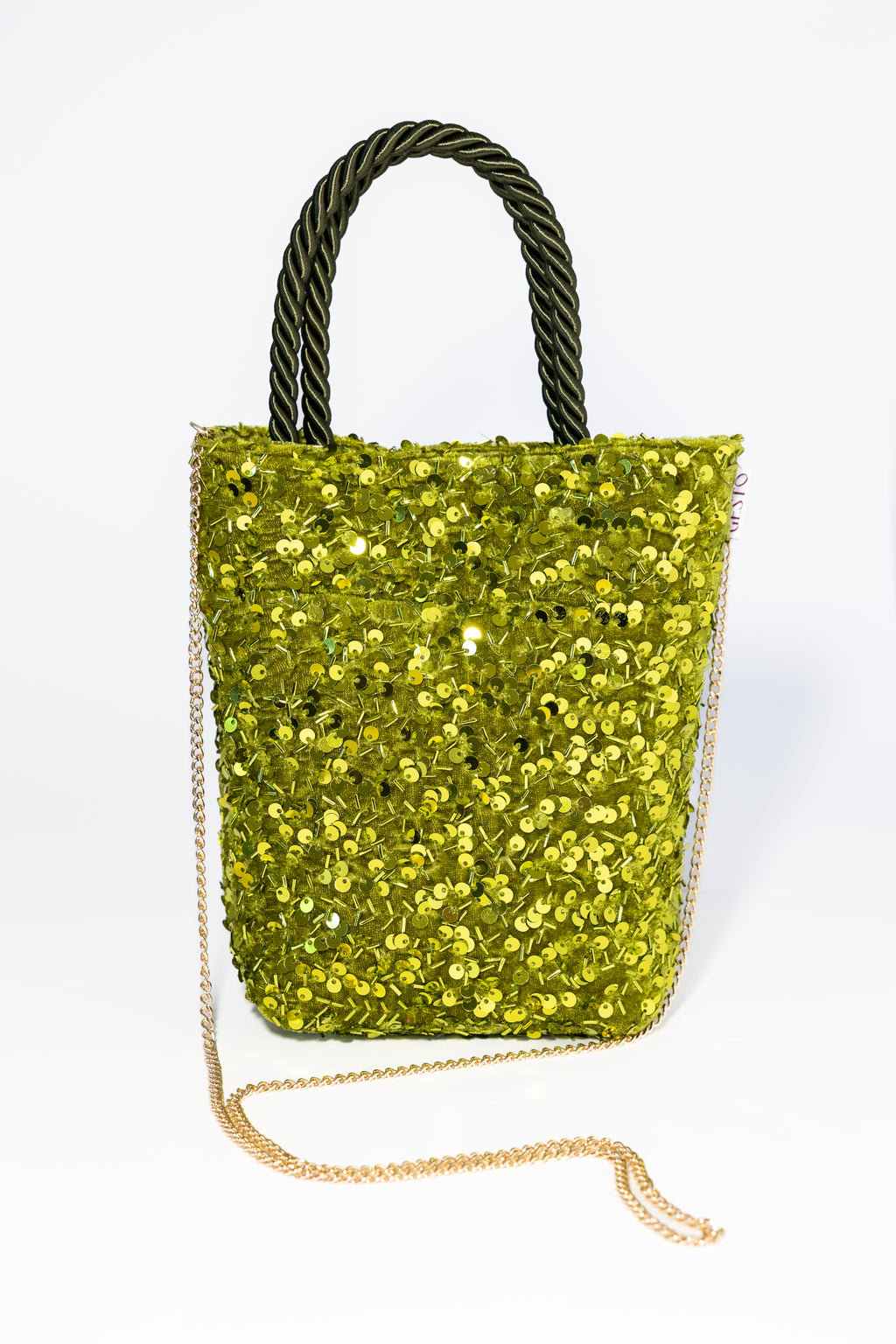 MAIA. Bolso de lentejuelas verde