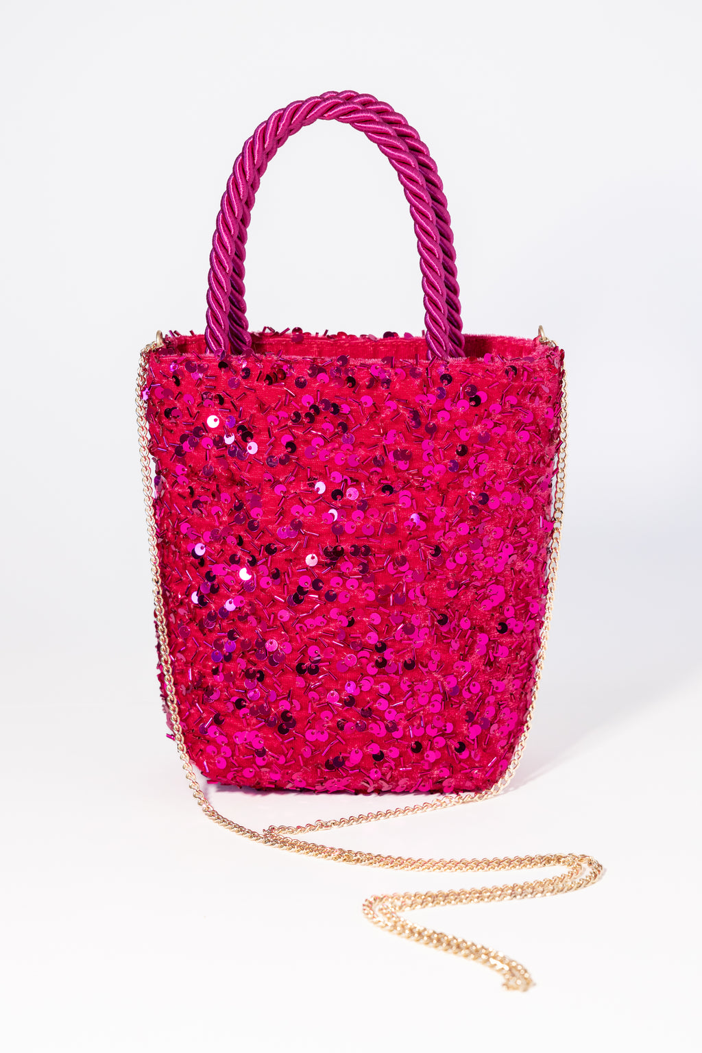 MAIA. Bolso de lentejuelas rosa