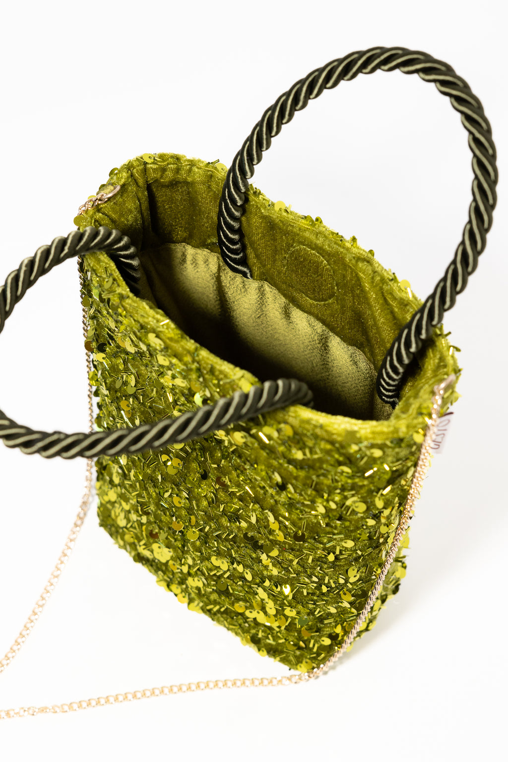 MAIA. Bolso de lentejuelas verde