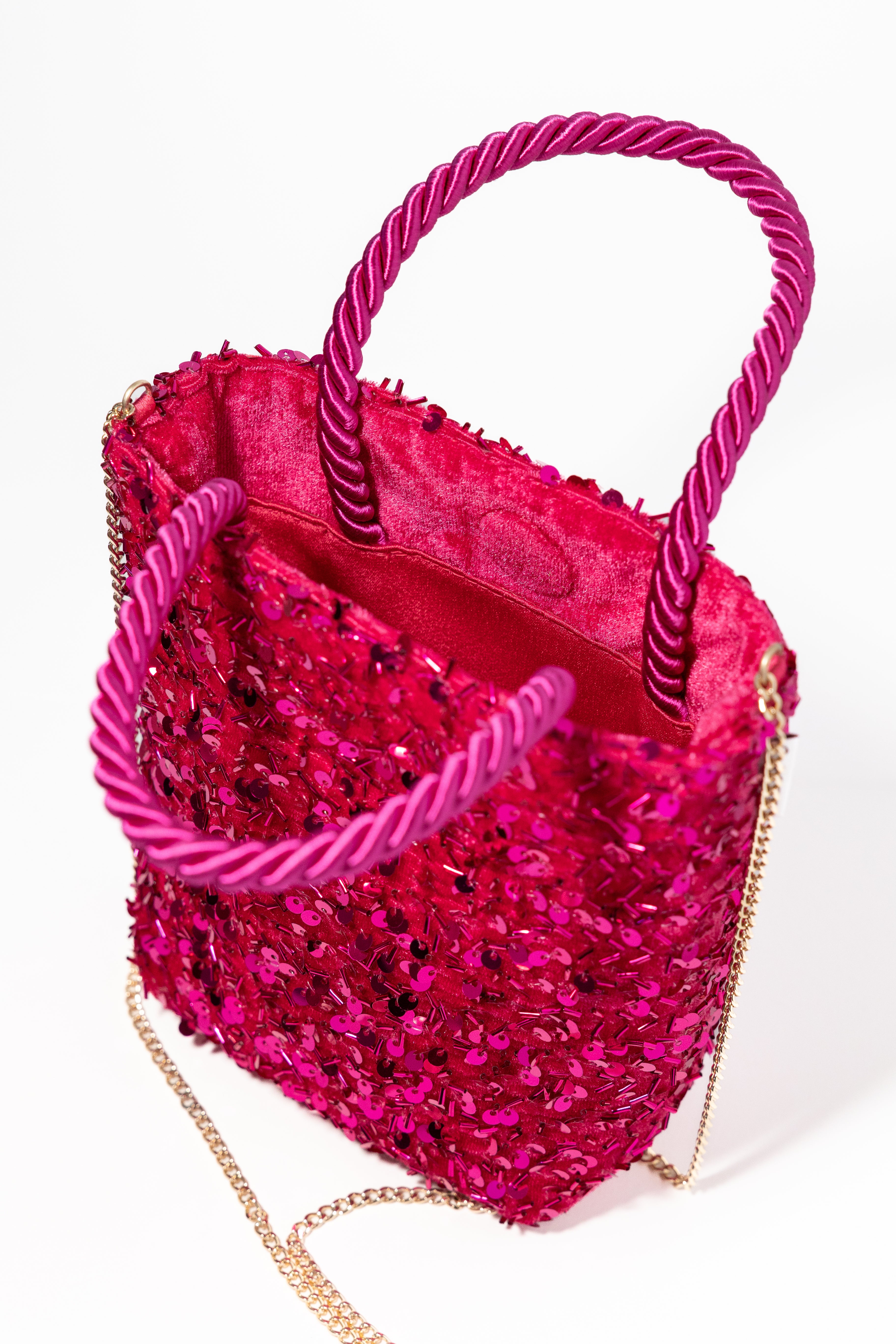 MAIA. Bolso de lentejuelas rosa