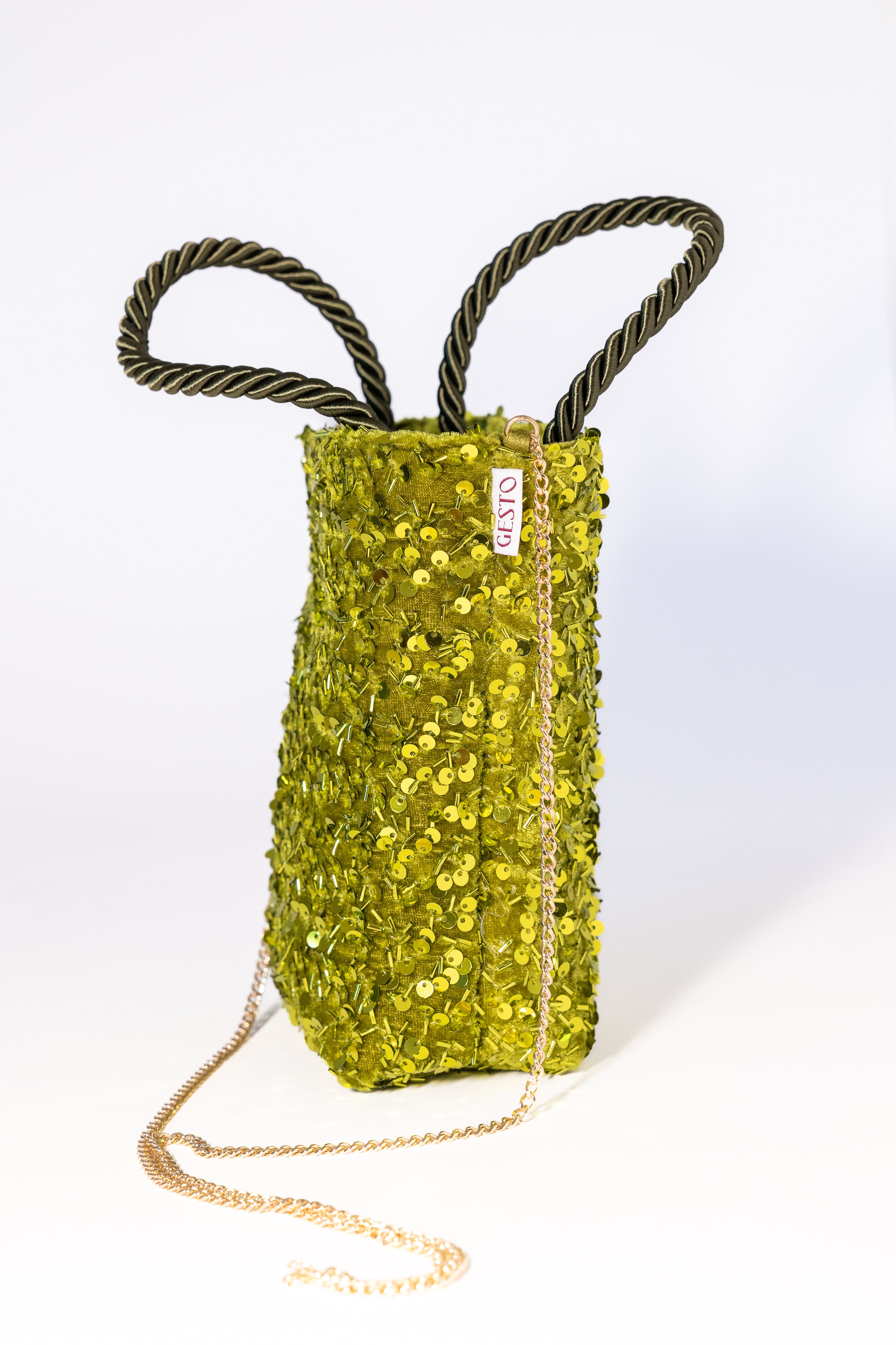 MAIA. Bolso de lentejuelas verde
