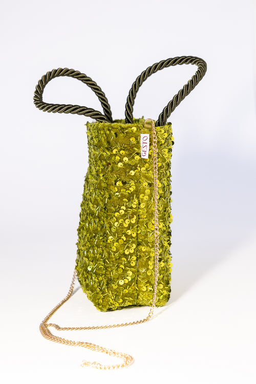 MAIA. Bolso de lentejuelas verde